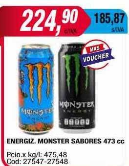 Maxiconsumo Energiz. monster sabores 473 cc oferta