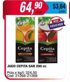 Maxiconsumo Jugo cepita sab 200 cc oferta