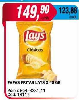 Maxiconsumo Papas fritas lays oferta