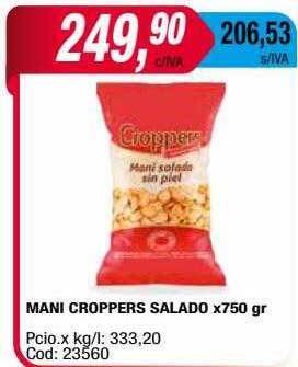 Maxiconsumo Mani croppers salado oferta