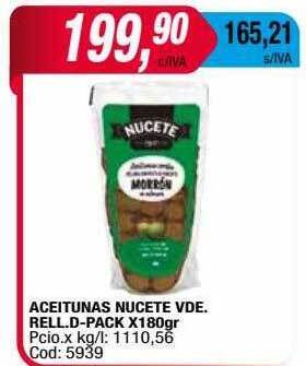 Maxiconsumo Aceitunas nucete vde. rell.d-pack oferta