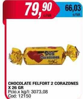 Maxiconsumo Chocolate felfort 2 corazones oferta