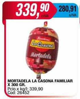 Maxiconsumo Mortadela la casona familiar oferta