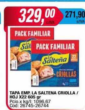 Maxiconsumo Tapa emp la saltena criolla hoj oferta
