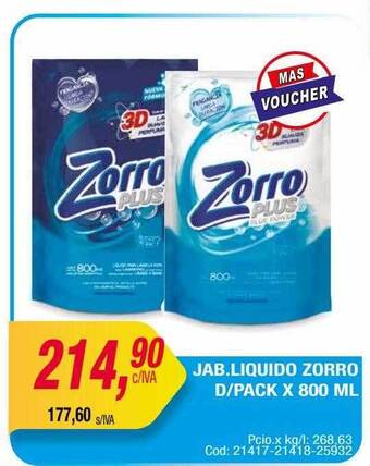 Maxiconsumo Jab liquido zorro d pack oferta