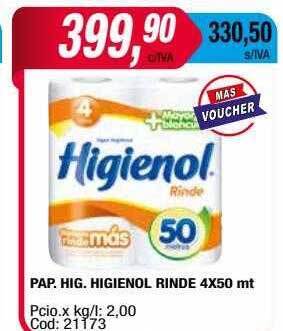 Maxiconsumo Pap hig higienol rinde oferta