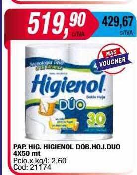 Maxiconsumo Pap hig higienol dob hoj duo oferta