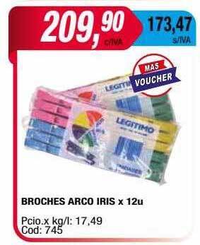 Maxiconsumo Broches arco iris oferta
