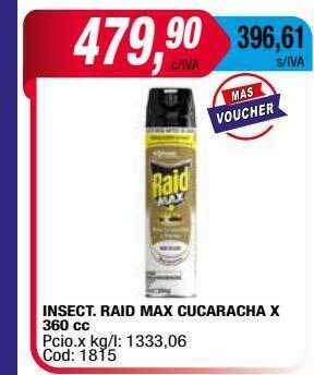 Maxiconsumo Insect raid max cucaracha oferta