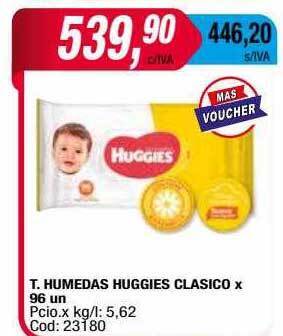 Maxiconsumo T humedas huggies clasico oferta