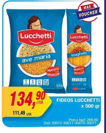 Maxiconsumo Fideos lucchetti oferta