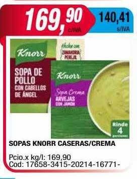 Maxiconsumo Sopas knorr caseras crema oferta