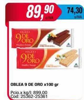 Maxiconsumo Oblea 9 de oro oferta