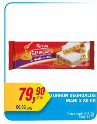 Maxiconsumo Turron georgalos mani oferta
