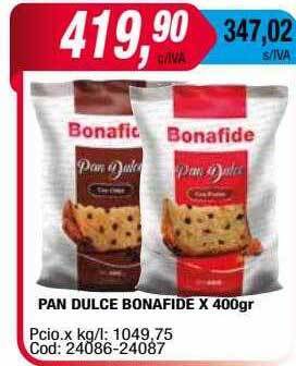 Maxiconsumo Pan dulce bonafide oferta