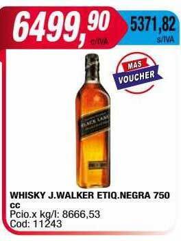 Maxiconsumo Whisky j walker etiq negra oferta