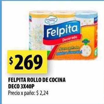 Punto Mayorista Felpita rollo de cocina deco 3x40p oferta