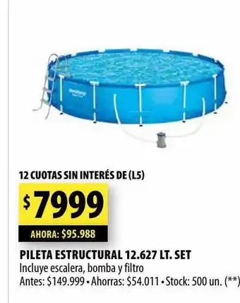 Punto Mayorista Pileta estructural 12.627 lt. set oferta