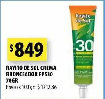 Punto Mayorista Rayito de sol crema bronceador fps30 oferta