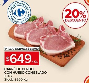 Carrefour Maxi Carré de cerdo con hueso congelado x kg oferta