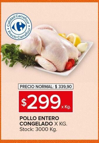 Carrefour Maxi Pollo entero congelado x kg oferta