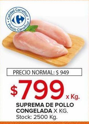 Carrefour Maxi Suprema de pollo congelada x kg oferta