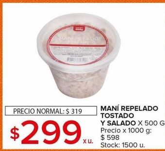 Carrefour Maxi Maní repelado tostado y salado x 500g oferta