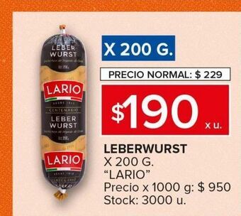 Carrefour Maxi Leberwurst lario 200g oferta