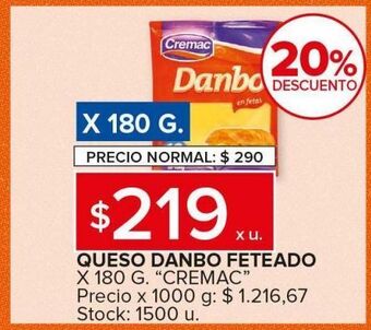 Carrefour Maxi Queso dambo feteado cremac x 180g oferta