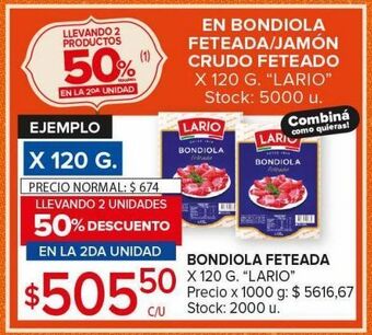 Carrefour Maxi Bondiola feteada lario x 120g oferta