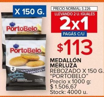 Carrefour Maxi Medallón de merluza rebozado portobelo x 150g oferta