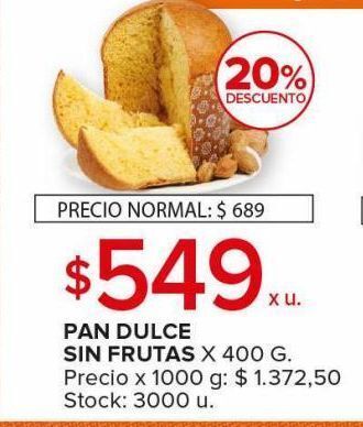 Carrefour Maxi Pan dulce sin frutas x 400g oferta