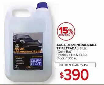 Carrefour Maxi Agua desmineralizada trifiltrada quim bat x 5l oferta