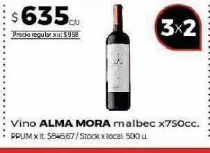Disco Vino alma mora malbec x 750cc oferta
