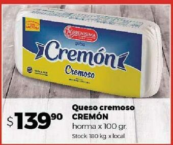Disco Queso cremoso cremon horma x 100g oferta