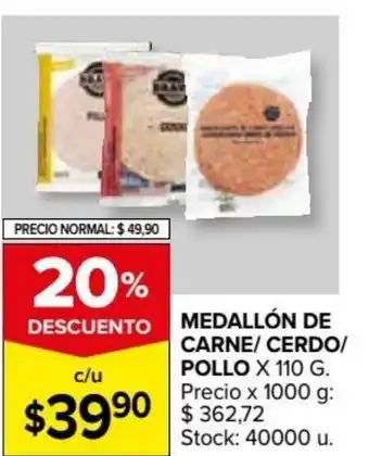 Carrefour Market Medallón De Carne/Cerdo/pollo x 110g oferta