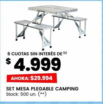Changomas Set mesa plegable camping oferta