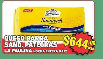Queso Barra Sand. Pategrás La Paulina