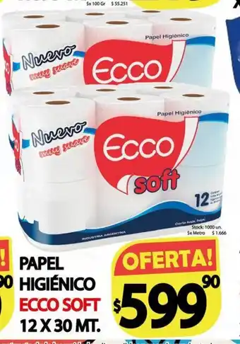 Supermercados Mariano Max Papel Higiénico Ecco Soft 12x30mt oferta