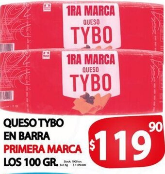 Supermercados Mariano Max Queso Tybo En Barra Primera Marca oferta