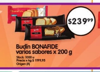 Supermercados Buenos Días Budín Bonafide Varios Sabores x 200g oferta
