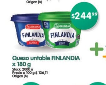 Supermercados Buenos Días Queso Untable Finlandia x 180g oferta