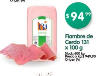Supermercados Buenos Días Fiambre De Cerdo 131 x 100g oferta