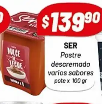 Almacor Ser Postre Descremado Varios Sabores Pote x 100gr oferta