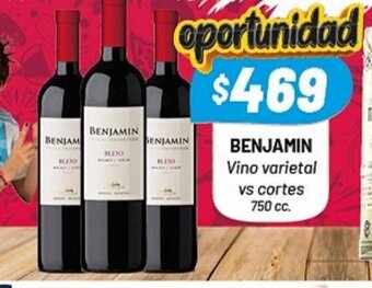Almacor Benjamin Vino Varietal vs Cortes 750cc oferta