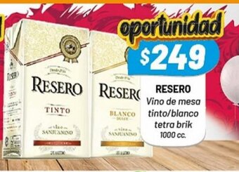 Almacor Resero Vino de Mesa Tinto/Blanco Tetra Brik 1000cc oferta