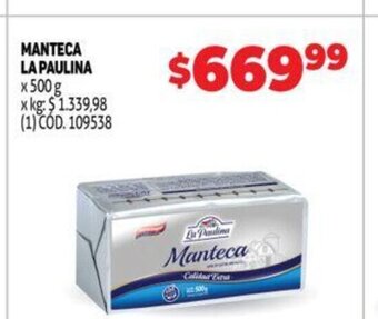 Makro Manteca La Paulina oferta