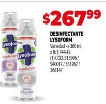 Makro Desinfectante Lysoform oferta