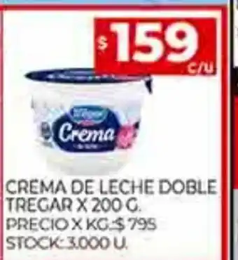 Supermercados DIA Crema De Leche Doble Tregar x 200g oferta