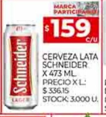 Supermercados DIA Cerveza Lata Schneider x 473ml oferta